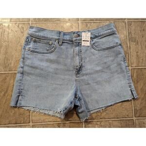 NEW J.Crew Factory SZ 28 High-Rise Midlength Denim Short In Harbor Wash
